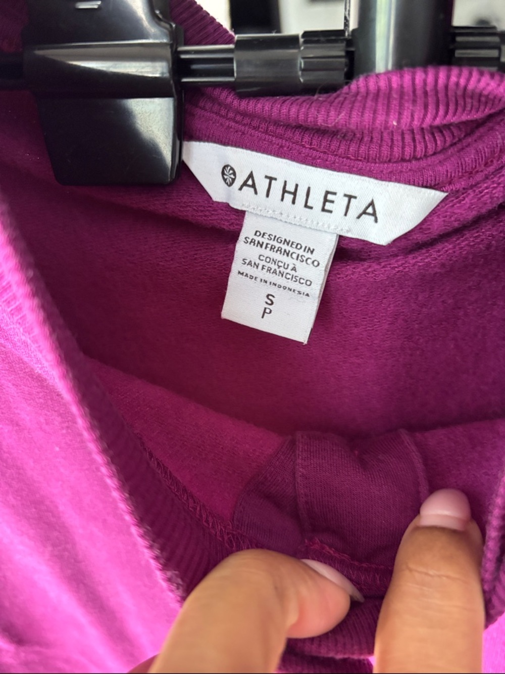 Athleta Magenta Henley Sweatshirt - Picture 2 of 5